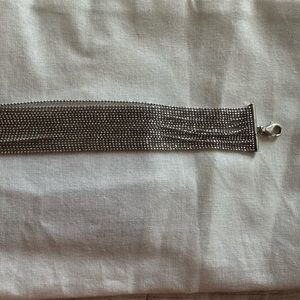Silver chain cuff bracelet